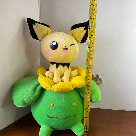 Pokemon Plush Pichu Skiploom DX Friends Big Banpresto 2001 UFO Prize Stuffed Toy - Picture 5 of 12